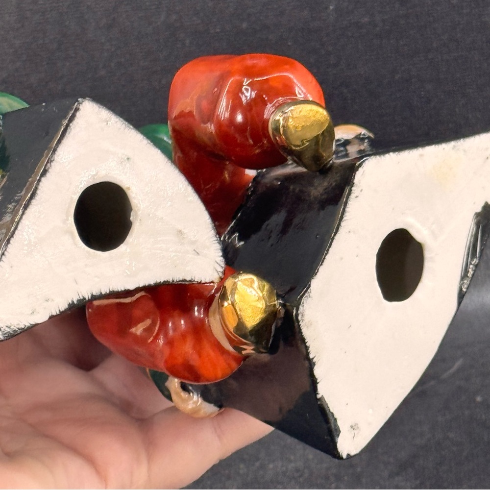 Vintage Asian Inspired Sitting Figurines Set Of 2 Spaghetti Details - Picture 6 of 7